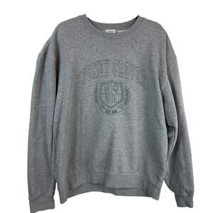 Stoney Clover Lane Homecoming Cotton Crew Neck Pullover Sweatshirt Gray Large